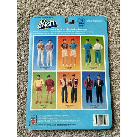 Vintage 1984 Mattel Ken Twice As Nice Reversible Fashions Double Play Set 4886 - Picture 4 of 7